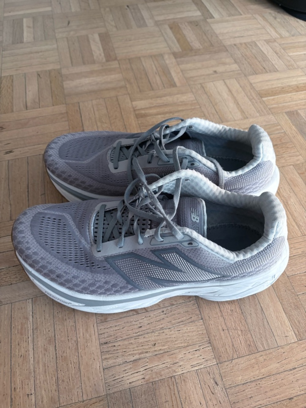 New Balance Light Gray Mesh Running Sneakers